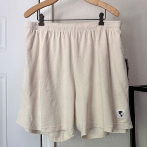 EVERYBODY.WORLD cream ivory recycled cotton mens pull on knit shorts